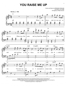 page one of You Raise Me Up (arr. Phillip Keveren) (Easy Piano)