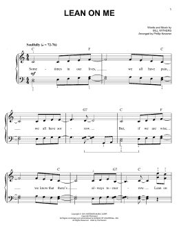 page one of Lean On Me (arr. Phillip Keveren) (Easy Piano)