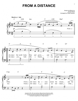 page one of From A Distance (arr. Phillip Keveren) (Easy Piano)