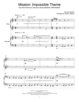 page one of Mission: Impossible Theme (Piano Duet)