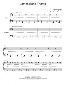 page one of James Bond Theme (Piano Duet)