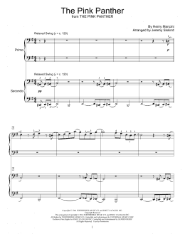 page one of The Pink Panther (Piano Duet)