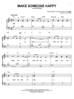 page one of Make Someone Happy (from Do Re Mi) (Easy Piano)