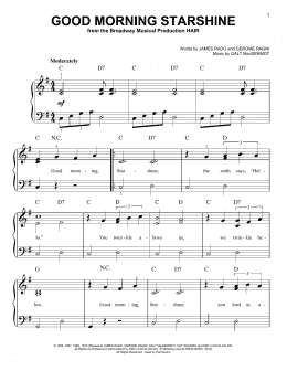 page one of Good Morning Starshine (Easy Piano)
