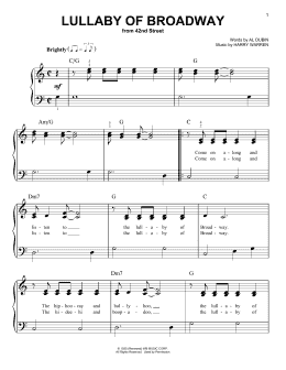page one of Lullaby Of Broadway (Very Easy Piano)