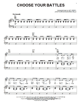 page one of Choose Your Battles (Piano, Vocal & Guitar Chords (Right-Hand Melody))