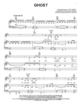 page one of Ghost (Piano, Vocal & Guitar Chords (Right-Hand Melody))