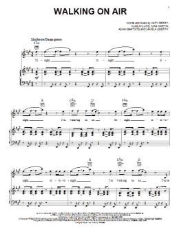 page one of Walking On Air (Piano, Vocal & Guitar Chords (Right-Hand Melody))
