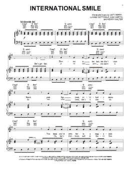 page one of International Smile (Piano, Vocal & Guitar Chords (Right-Hand Melody))