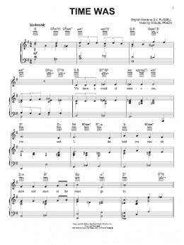 page one of Time Was (Piano, Vocal & Guitar Chords (Right-Hand Melody))