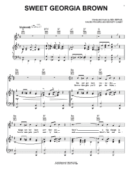 page one of Sweet Georgia Brown (Piano, Vocal & Guitar Chords (Right-Hand Melody))