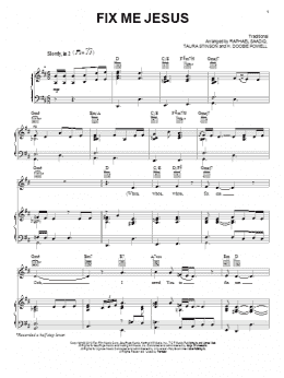 page one of Fix Me Jesus (Piano, Vocal & Guitar Chords (Right-Hand Melody))