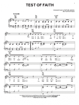 page one of Test Of Faith (Piano, Vocal & Guitar Chords (Right-Hand Melody))