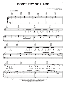 page one of Don't Try So Hard (Piano, Vocal & Guitar Chords (Right-Hand Melody))