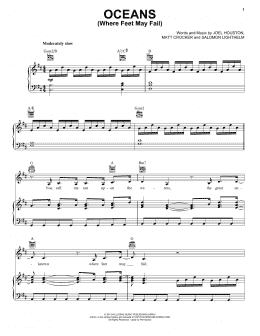 page one of Oceans (Where Feet May Fail) (Piano, Vocal & Guitar Chords (Right-Hand Melody))