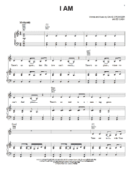 page one of I Am (Piano, Vocal & Guitar Chords (Right-Hand Melody))