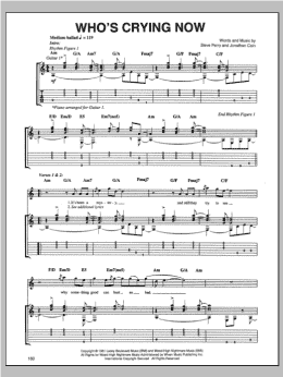 page one of Who's Crying Now (Guitar Tab)