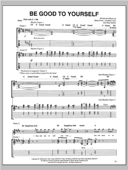 page one of Be Good To Yourself (Guitar Tab)