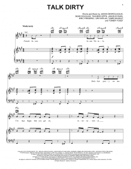 page one of Talk Dirty (Piano, Vocal & Guitar Chords (Right-Hand Melody))