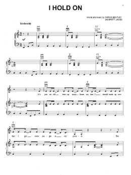 page one of I Hold On (Piano, Vocal & Guitar Chords (Right-Hand Melody))