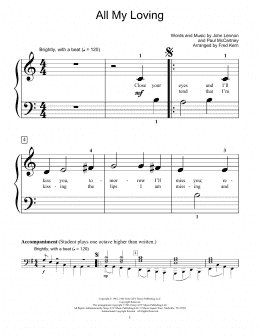 page one of All My Loving (arr. Fred Kern) (Educational Piano)