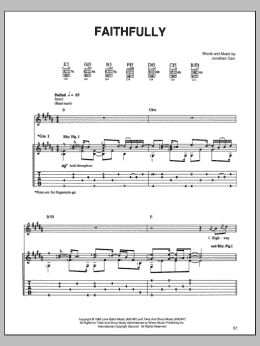 page one of Faithfully (Guitar Tab)