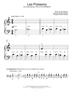 page one of Les Poissons (from The Little Mermaid) (Educational Piano)