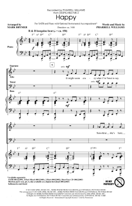 page one of Happy (SATB Choir)