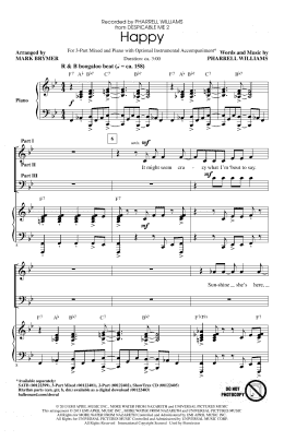 page one of Happy (3-Part Mixed Choir)