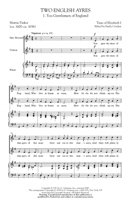 page one of Two English Ayres (2-Part Choir)