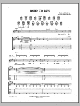 page one of Born To Run (Guitar Tab)