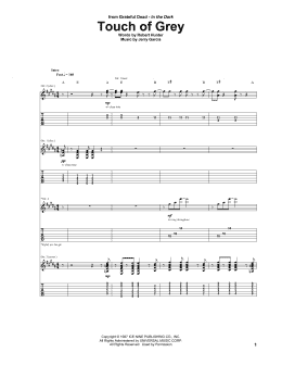 page one of Touch Of Grey (Guitar Tab)