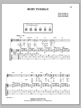page one of Ruby Tuesday (Guitar Tab)