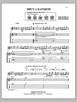 page one of She's A Rainbow (Guitar Tab)