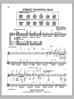 page one of Street Fighting Man (Guitar Tab)