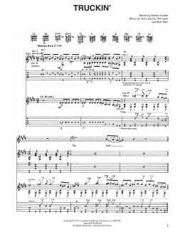 page one of Truckin' (Guitar Tab)