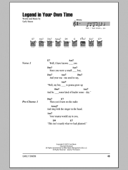 page one of Legend In Your Own Time (Guitar Chords/Lyrics)