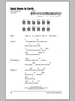 page one of Back Down To Earth (Guitar Chords/Lyrics)