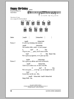 page one of Happy Birthday (Guitar Chords/Lyrics)