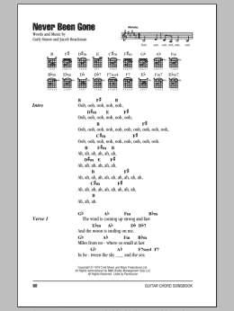 page one of Never Been Gone (Guitar Chords/Lyrics)