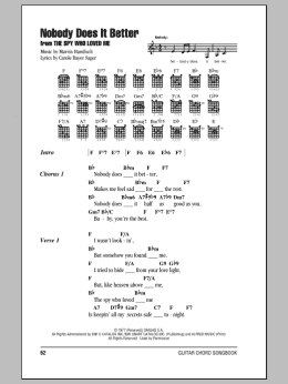 page one of Nobody Does It Better (Guitar Chords/Lyrics)
