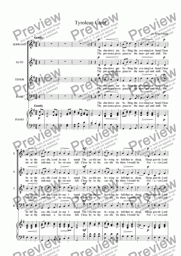 page one of Tyrolean Carol