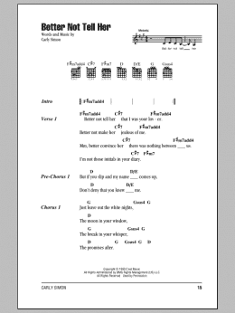 page one of Better Not Tell Her (Guitar Chords/Lyrics)