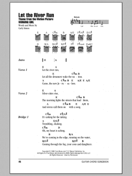 page one of Let The River Run (Guitar Chords/Lyrics)