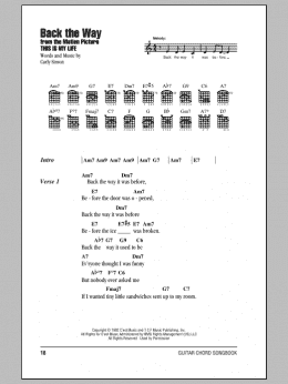 page one of Back The Way (Guitar Chords/Lyrics)