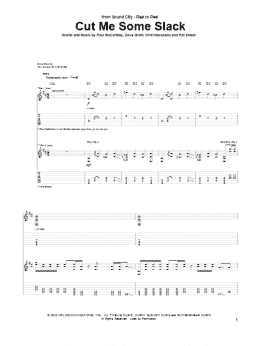 page one of Cut Me Some Slack (Guitar Tab)