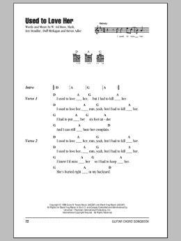 page one of Used To Love Her (Guitar Chords/Lyrics)