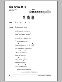 page one of Time For Me To Fly (Guitar Chords/Lyrics)
