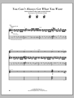 page one of You Can't Always Get What You Want (Guitar Tab)