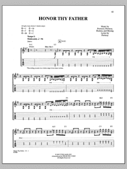 page one of Honor Thy Father (Guitar Tab)